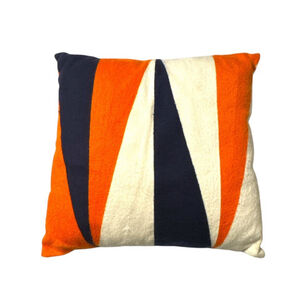 Judy Ross Pillows Hand Embroidered Wool Geometric